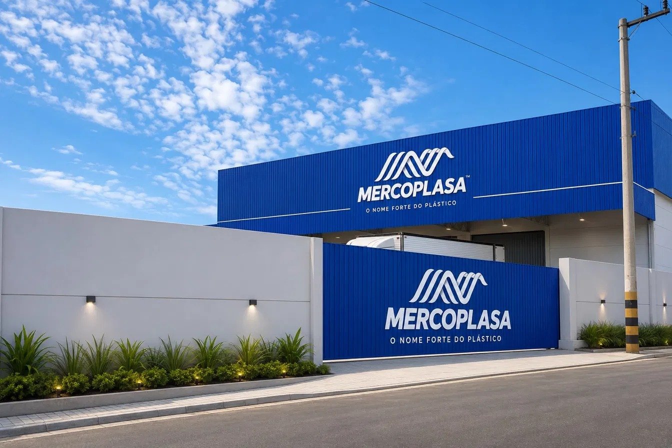 Fachada da fábrica Mercoplasa